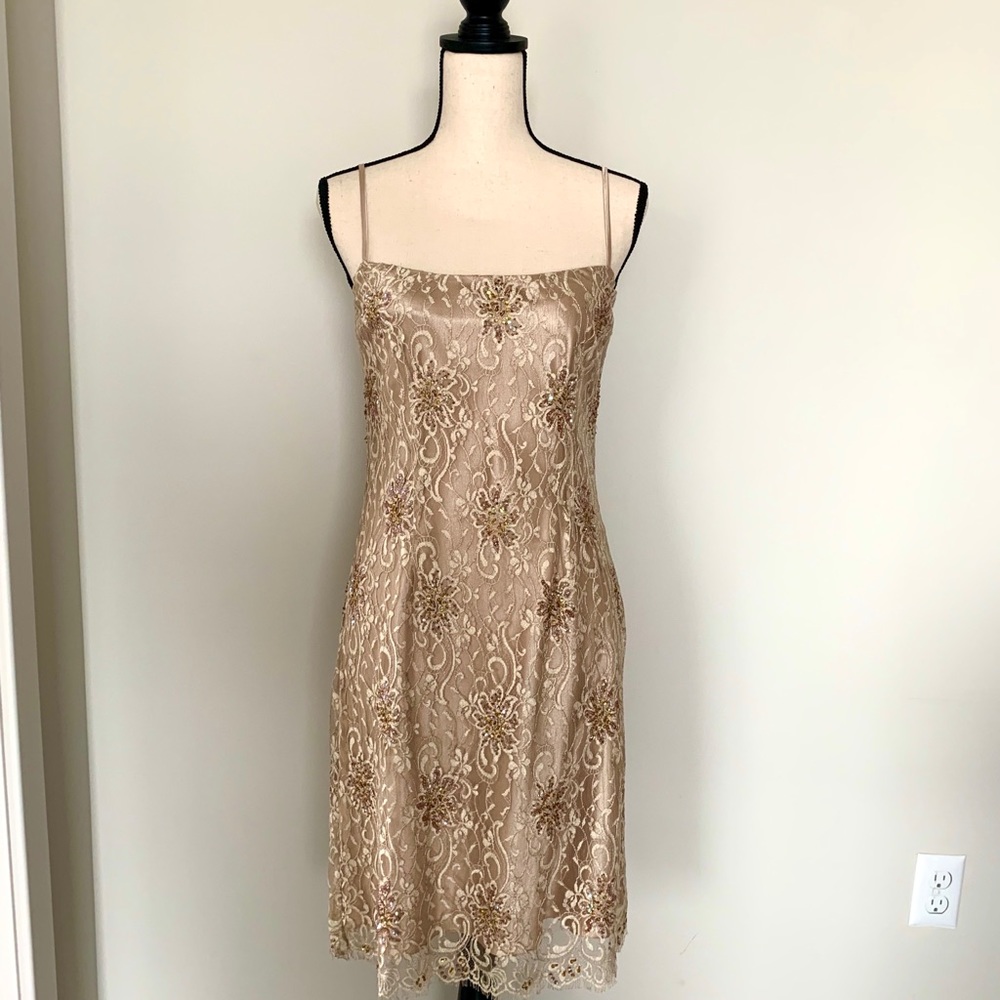 Hugo Buscati Gold Cocktail Dress